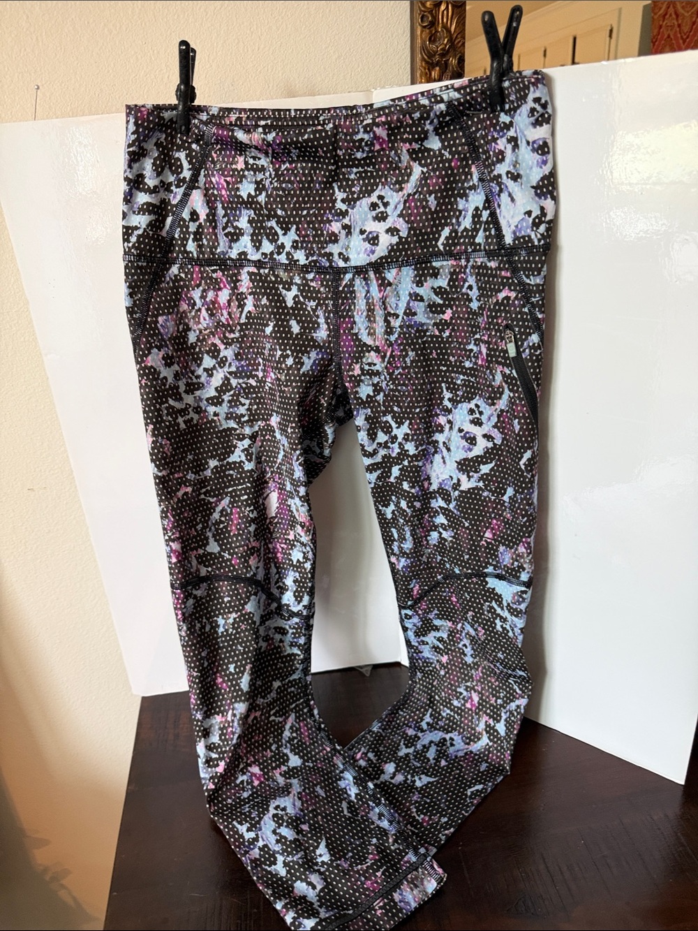 lululemon. Run: Top Speed Crops, Floral sport tranquil blue multi /black